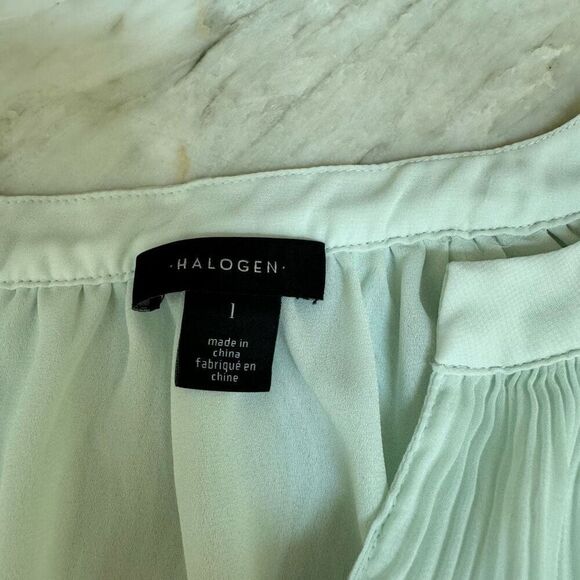 Halogen Release Pleat Blouse in fresh mint size L - Picture 5 of 8